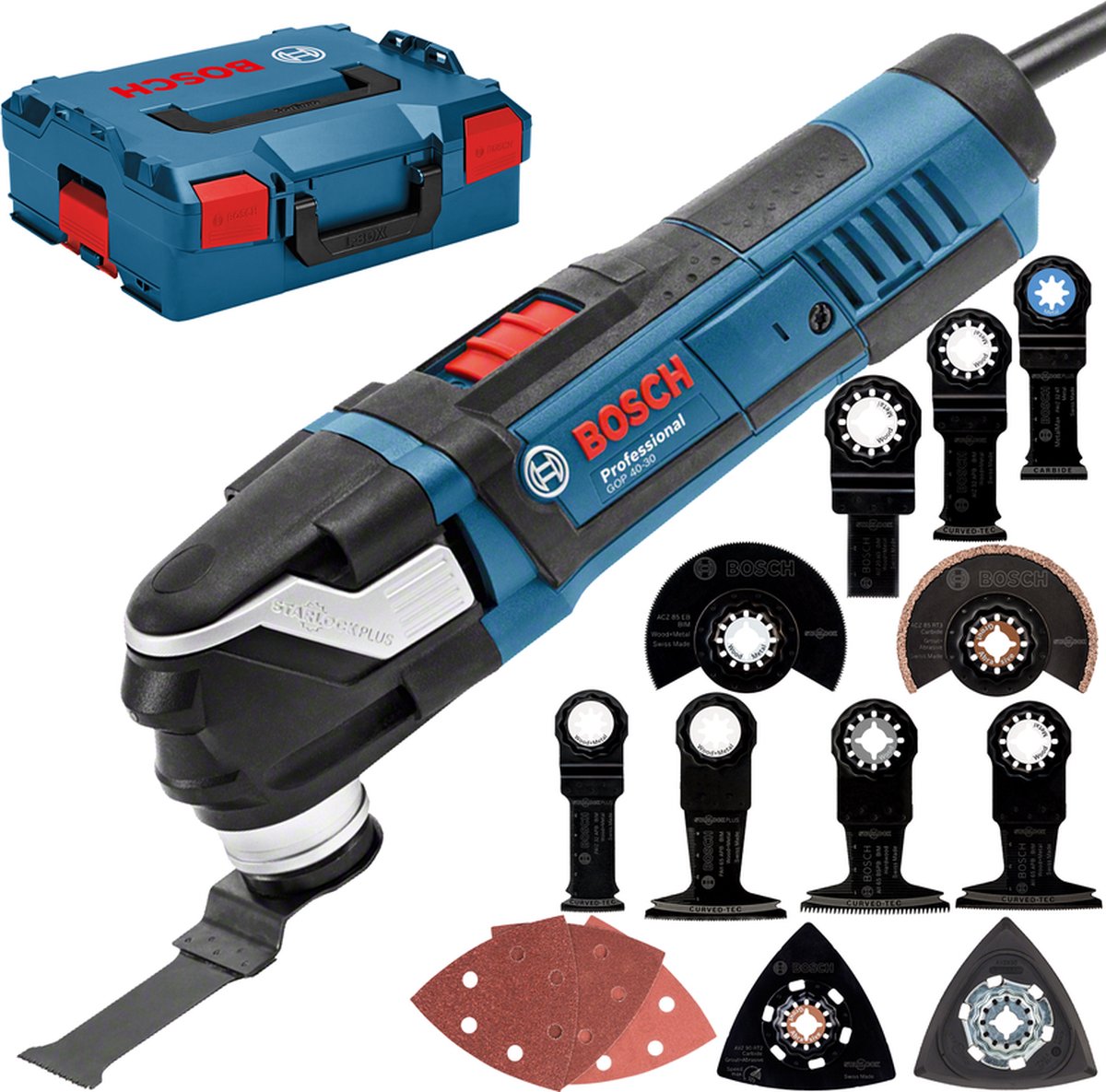 Bosch Professional 0601237000 GOP 30-28 Professional Multitool 300 watt +  accessories in L-Boxx