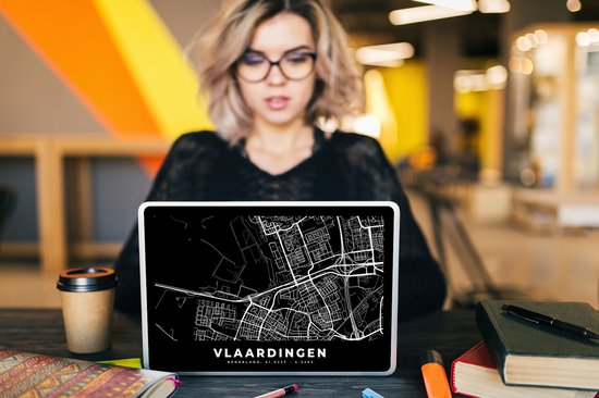 Autocollant pour ordinateur portable - 10,1 pouces - Carte - Vlaardingen - Zwart - 25x18cm - Autocollants pour ordinateur portable - Skin pour ordinateur portable - Couverture