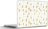 Laptop sticker - 11.6 inch - Kerstmis - Dennentak - Goud - Patronen - 30x21cm - Laptopstickers - Laptop skin - Cover