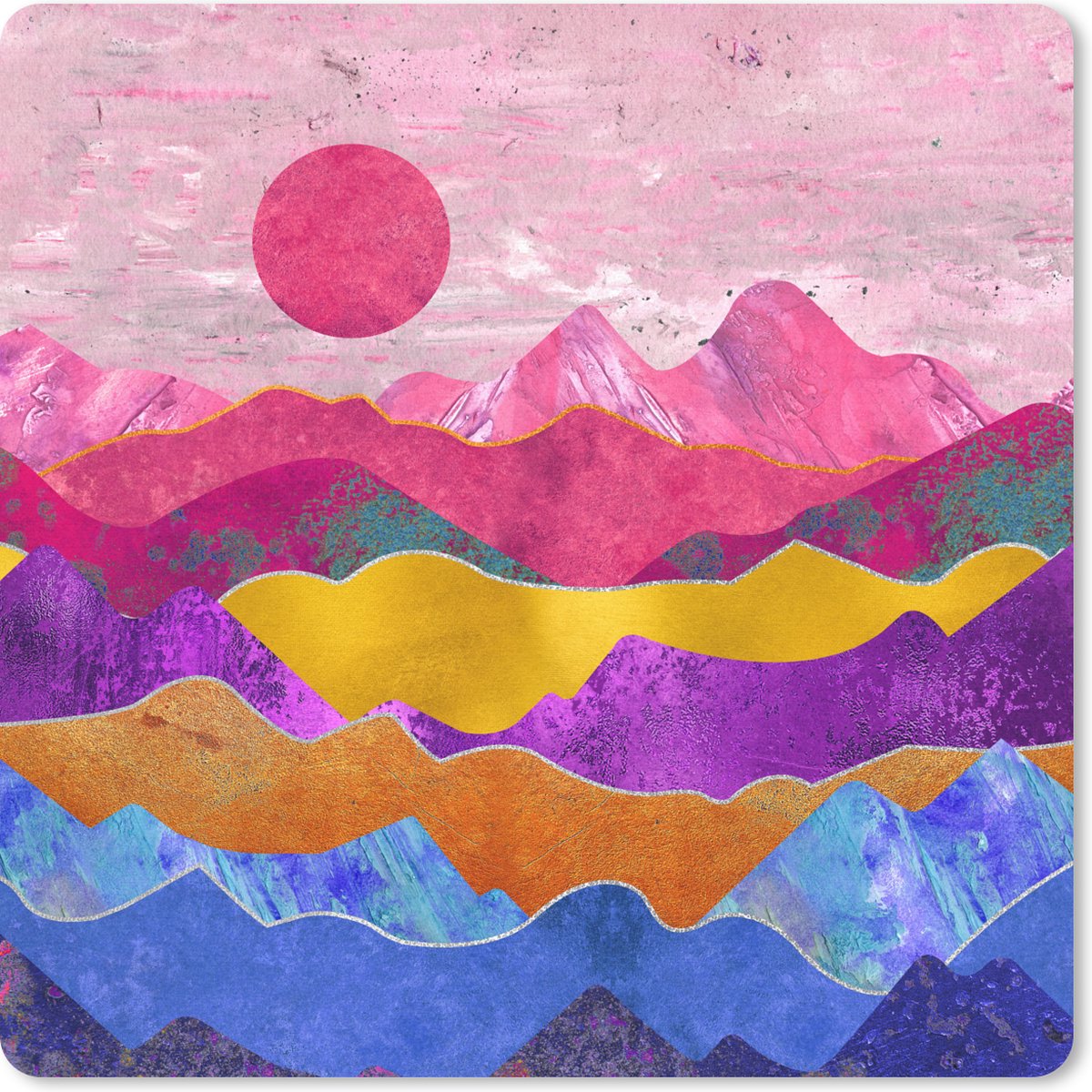 Muismat 20x20 cm - Mousepad Bi - Pride - Goud - Muismatten