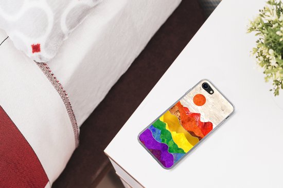 Coque iPhone SE 2020 - Arc-en-ciel - Marbre - Pride - Siliconen