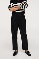 Mango Broek Crop Broek Met Elastische Tailleband 17049075 99 Dames Maat - 36