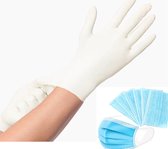Bundel- Care & Serve - 200 stuks Small Witte - Wegwerp Nitril Handschoenen + 50 Blauwe Wegwerp mondkapjes - Niet medisch