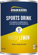 Maxim Sports Drink Fresh Lemon - 2 x 480g - Hypotone sportdrank met optimale koolhydraatverhouding en extra elektrolyten - Ideale sportdrank en dorstlesser voor, tijdens en na het