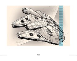 Pyramid Poster - Star Wars Episode Vii Millennium Falcon Pencil - 60 X 80 Cm - Multicolor