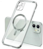 DrPhone YCA2 - Siliconen Hoesje – Magnetisch - Schokbestendig - TPU – Back Cover – 6,1 Inch - Geschikt voor iOS Smartphone 13 Pro - Transparant/Zilver