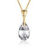 Montebello Ketting Pia DG415H - Swarovski® Druppel - 925 Zilver Verguld - 16mm - 42cm