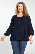 Paprika Dames Effen plisséblouse - Outdoorblouse - Maat 46