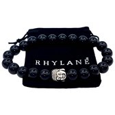 Rhylane - Kralen Armband - Obsidiaan Natuursteen Zwart - Buddha Bedel - 20 cm
