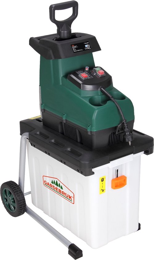 Foto: Gardebruk hakselaar elektrisch 3100w 45mm takdikte 60l groen