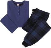 La-V pyjama sets voor jongens  met geruite flanel broek en henlay kraag shirt  Blauwe jean  170-176