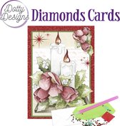 Dotty Designs Card - Candles and Red Flowers - diamond painting