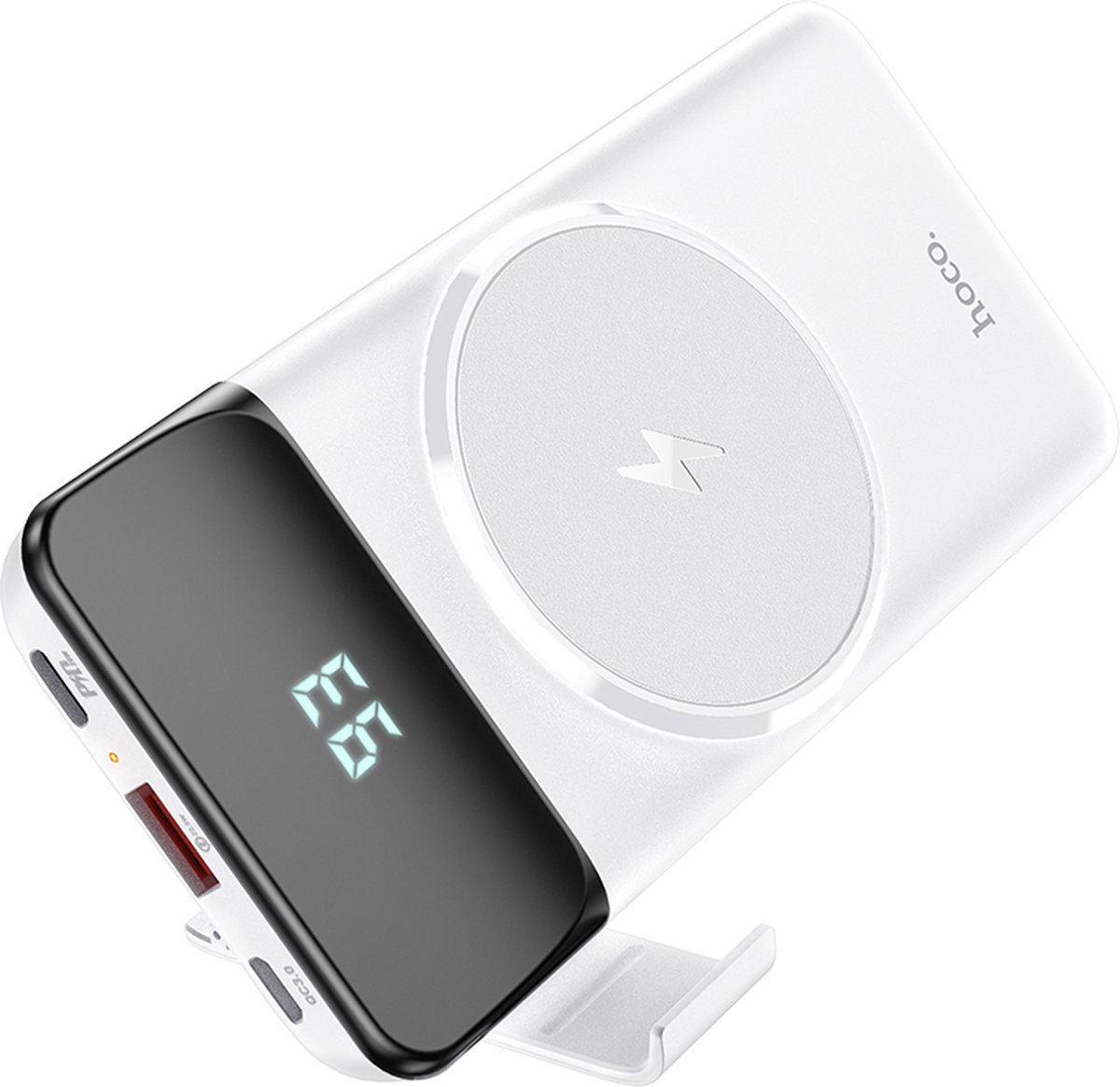 Powerbank Draadloze Oplader 10000 mAh Geschikt voor Magsafe iPhone 13 en 12 - Wit