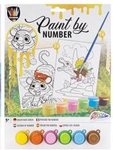 Schilderen op nummer - paint by nummer - Kinderen - tijger en dinosaurus - knutselset