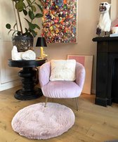 Hampton Soft Pink - Rond hoogpolig vloerkleed