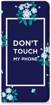 Telefoontasje Xiaomi 11T | Xiaomi 11T Pro Smartphone Hoesje Flowers Blue Don't Touch My Phone