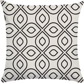 Su.B.dgn Kussenhoes 45x45 - 1 Stuk - Dubbelzijdig Afdrukken - Sierkussen - NS02 Zwart Wit