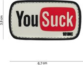 101 Inc Embleem 3D Pvc You Suck Wit Zwart  14067