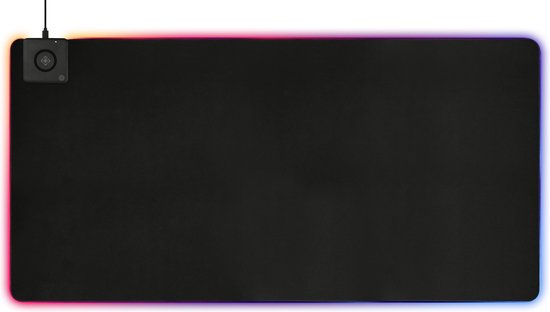 Deltaco DMP330 Gaming Muismat XL - RGB - 1180x580mm - Draadloze Qi Oplader - Zwart