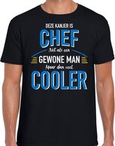 Deze kanjer is chef net als een gewone man maar dan veel cooler t-shirt zwart - heren - beroepen / vaderdag / cadeau shirts M