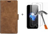 GSMNed – Hoogwaardig iPhone 11 Pro Hoesje Bruin – Luxe Leren Pu Hoesje – 3 pasjes houder – Bekus hoesje – magnetische sluiting – Met Screenprotector