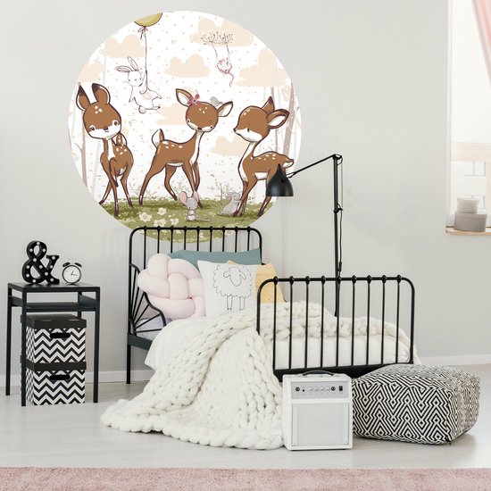 Tizato - Wall Circle Cerf – Sticker mural cercle Muursticker autocollant – Ø 91 cm