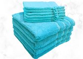 Samatex - Washandjes en Badhanddoeken - Turquoise - Set van 10