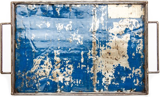 Moogoo Creative Africa - Dienblad 39x25cm - Blauw - Gemaakt van gerecyclede olievaten