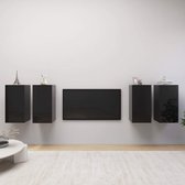 Tv-meubelen 4 st 30,5x30x60 cm spaanplaat hoogglans zwart