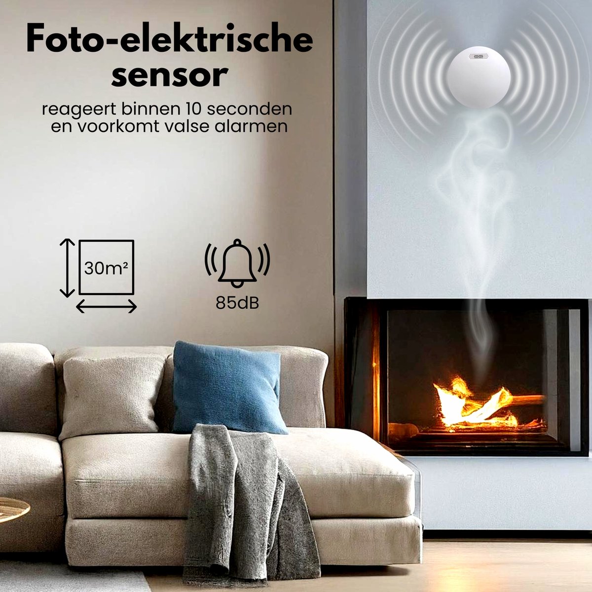 Aroha Smart Connect & Link Rookmelder - 10 jaar batterij - Slimme & koppelbare brandmelder met app Tuya & Smartlife - Multipack 5 set thumbnail 4