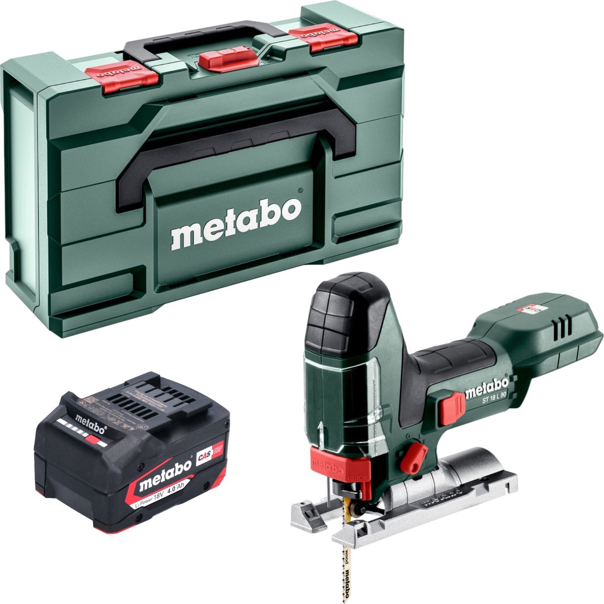 Metabo ST 18 L 90 accu-decoupeerzaag 18 V 90 mm + 1x accu 4,0 Ah + Metabox - zonder oplader