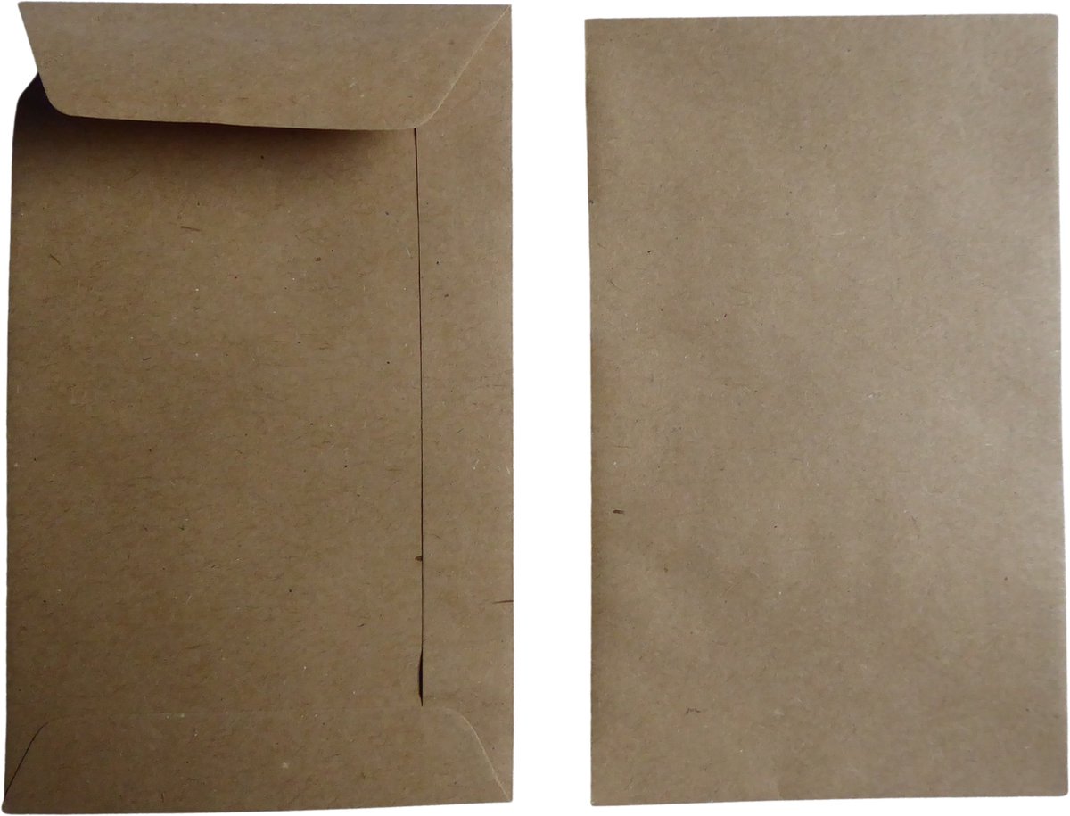 envelopje - 6,5 x 10 cm - 250 stuks - bruin loonzakje