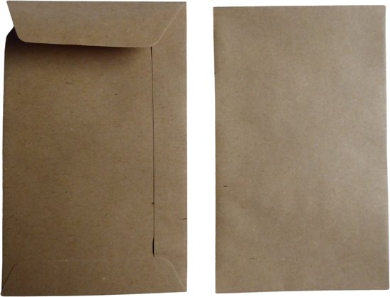 100 Mini Kraft Enveloppen – 6x10 Cm, Zelfklevend, Voor Zaden, Munten, Kralen Of Kleine Onderdelen