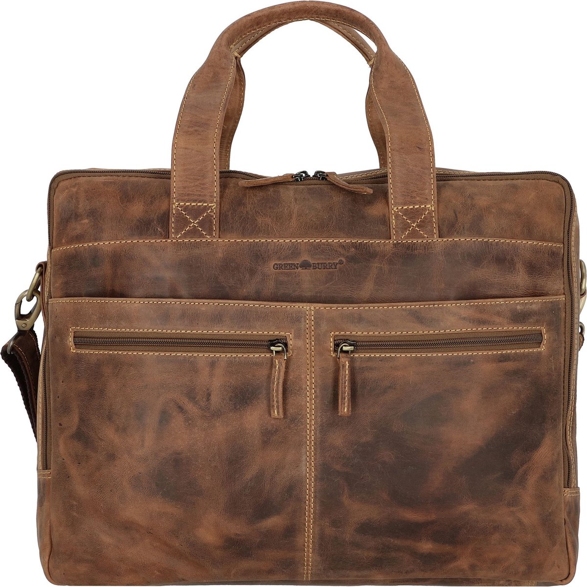 Greenburry Vintage aktetas leer 42 cm Laptop compartiment - 48cm (19 duim) - brown
