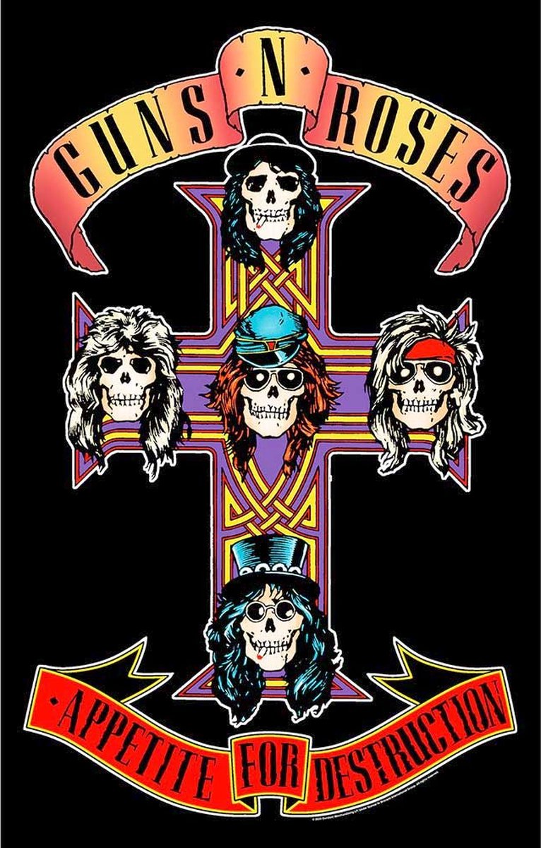 Guns N' Roses - Appetite For Destruction Textiel Poster - Zwart