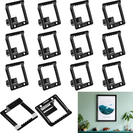 20 Cintres Photo En Dents De Scie Noir - Pour Cadres Et Tableaux