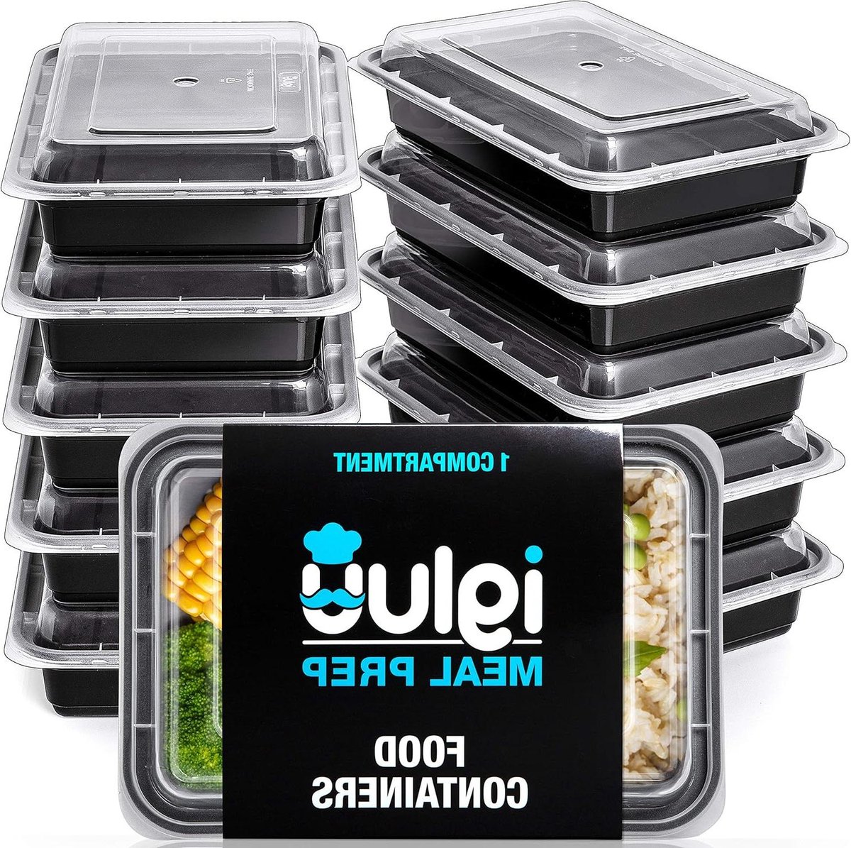 1 Compartiment Herbruikbare Meal Prep Containers Magnetron Vriezer en Vaatwasserbestendig Stapelbare Bento Box 30 Stuks Plastic Voedsel Bakjes met Luchtdichte Deksels BPA Vrij (828 ml) meal prep