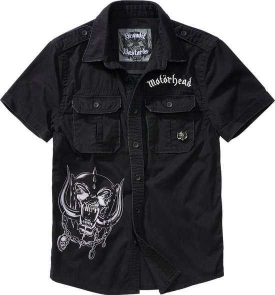 Brandit Motörhead Vintage Shirt By, zwart, zwart, XL : Brandit