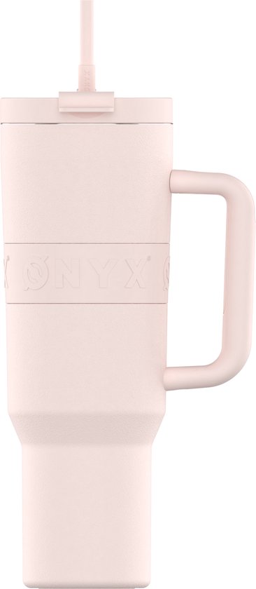 Foto: Onyx drinkfles met rietje 1 2 liter waterfles voor kinderen volwassenen thermosbeker travel mug motiverende drinkbus drinkbeker voor school roze