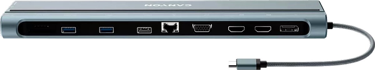 Canyon Dockingstation USB-C -> 2xHDMI/DP/2xUSB-C/RJ45/VGA retail