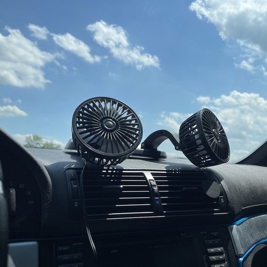 Ventilateur Voiture Double Tête 12V Rotatif 360° - Double Souffle Frais Pour SUV Et Camion