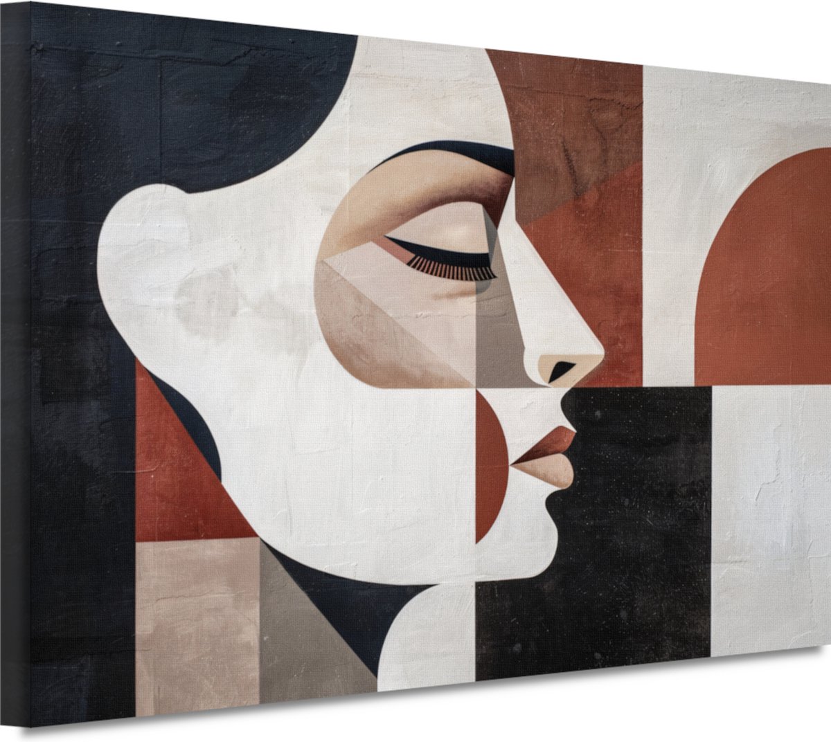 Gezicht portret - Portret schilderij - Canvas schilderijen Abstractie - Woonkamer decorati