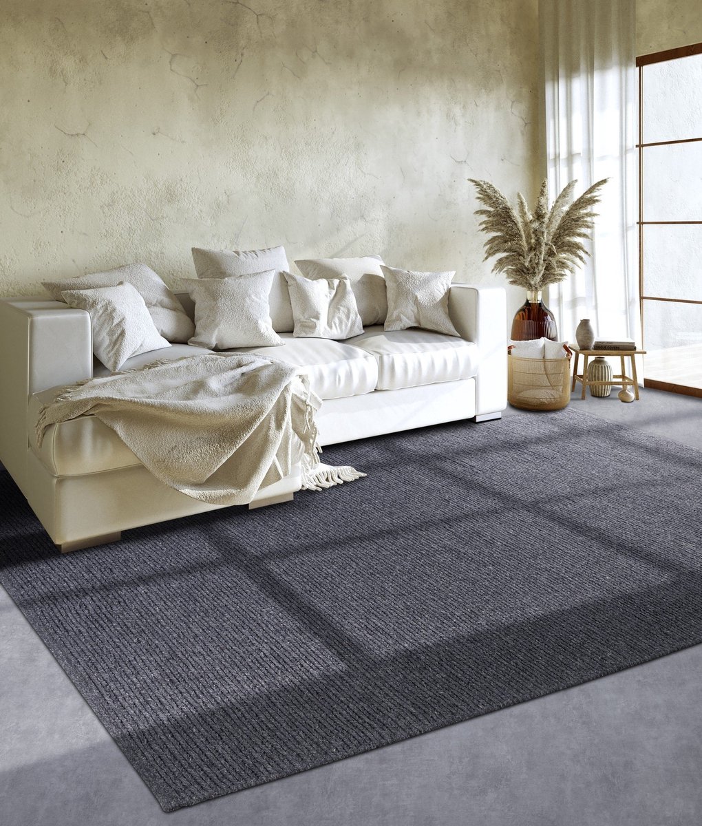 flycarpets Villeroy & Boch - Wol Vloerkleed - Francois - Antraciet - 160x160 cm Grijs