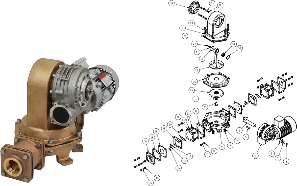 Rheinstrom standaard Reparatieset voor M60 Vuilwaterpomp