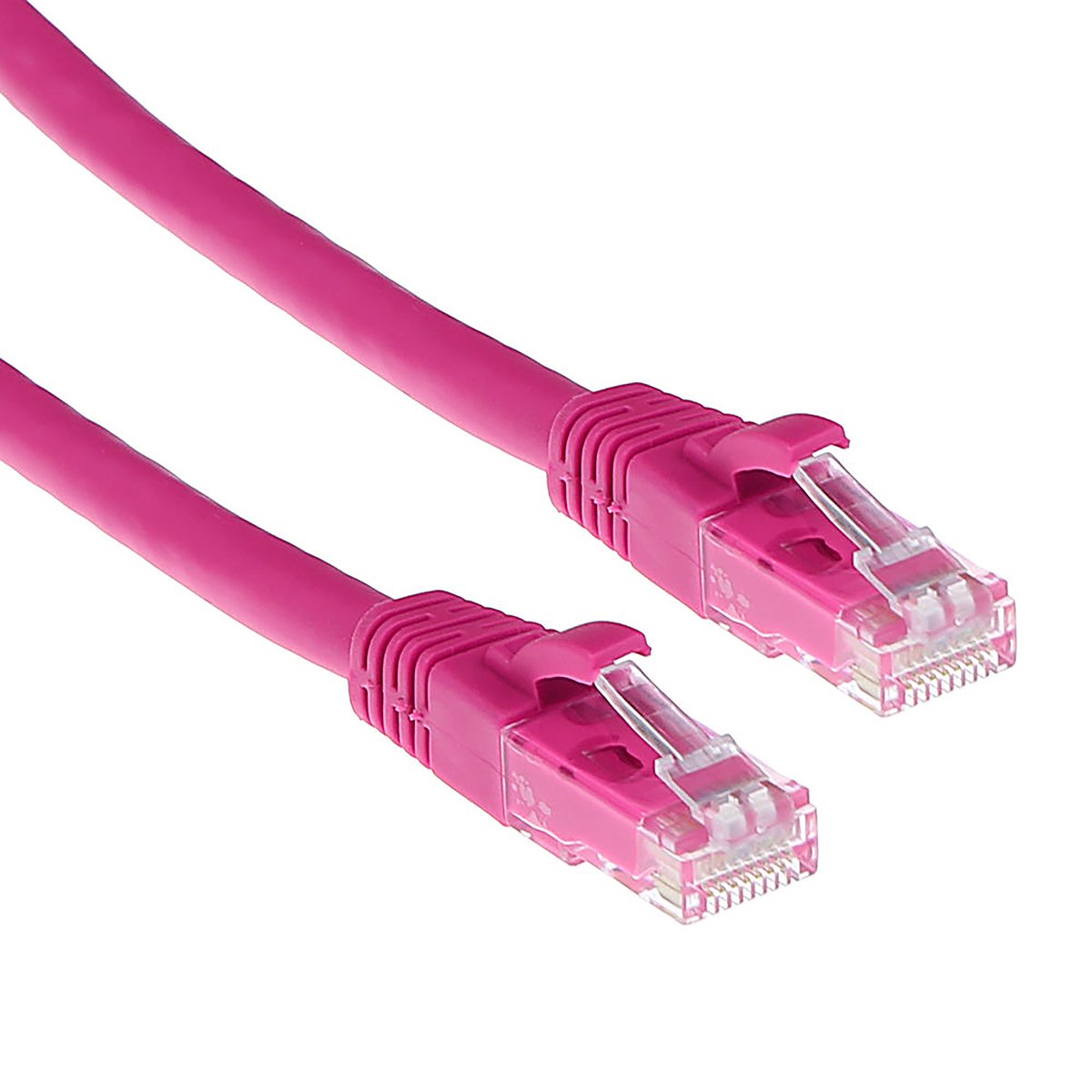 Image of ACT Roze 5 meter U/UTP CAT6A patchkabel snagless met RJ45 connectoren IB2405