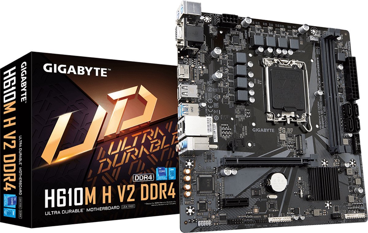 Bol.com Motherboard Gigabyte H610M H V2 DDR4 (rev. 1.0) LGA 1700 Intel aanbieding