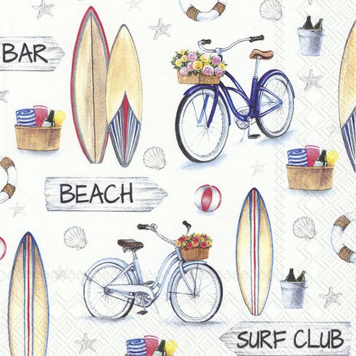 Servetten "Surf Club" 33x33 cm