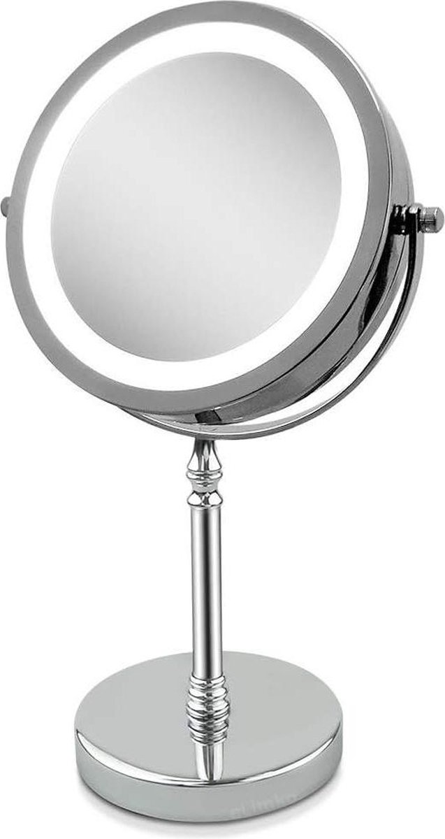 Tabletopspiegel 10x vergroting 18 cm led-make-upspiegel - dubbelzijdig verlicht