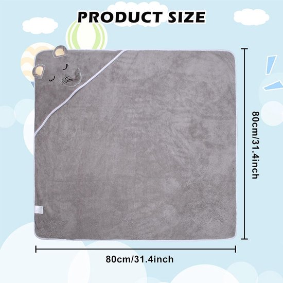 2 stuks babyhanddoeken, cadeau voor pasgeborenen, babyhanddoeken met capuchon, dieren 0-3 jaar, badjas baby, badhanddoek baby, cadeaus voor pasgeborenen, Groen/roze, 80x80cm