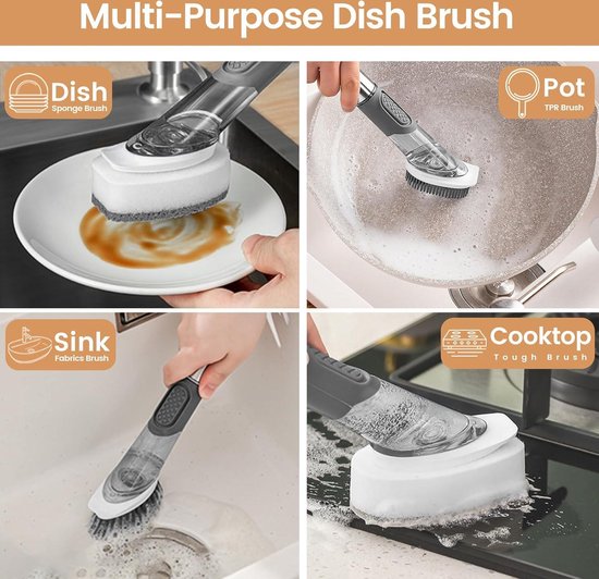 Scrub Daddy Dish Daddy Afwasborstel met Zeep Houder - Innovatieve Keuken Spoelsp